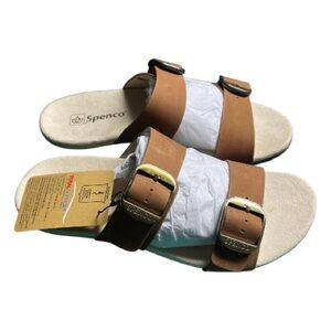 Waco Shoe Company New Spenco Brown Leather Vista 9D Sandals